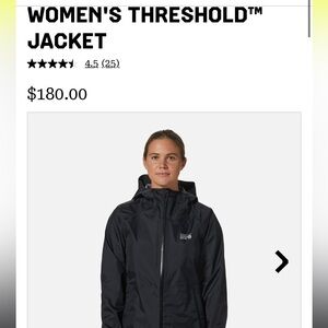 Mountain Hardware Women's Black Rain Shell Jacket